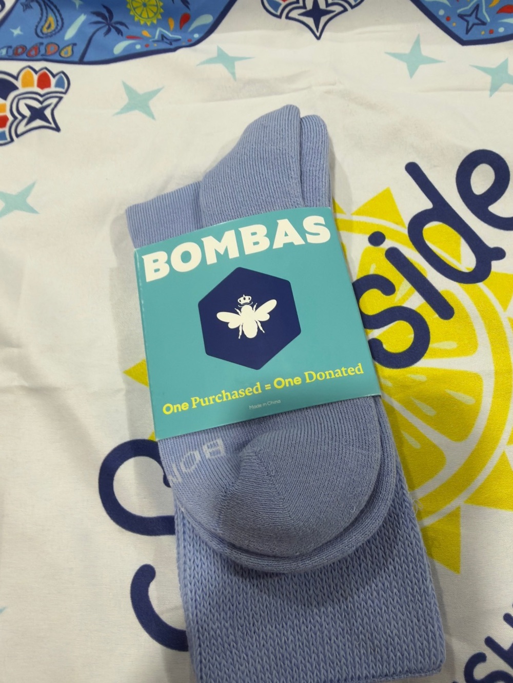 Bombas Light Blue Crew Socks — Soft Everyday Pair